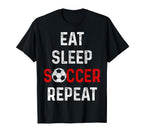 Eat Sleep Soccer Repeat Soccer Player T-Shirt - Custom Art Print for Adults