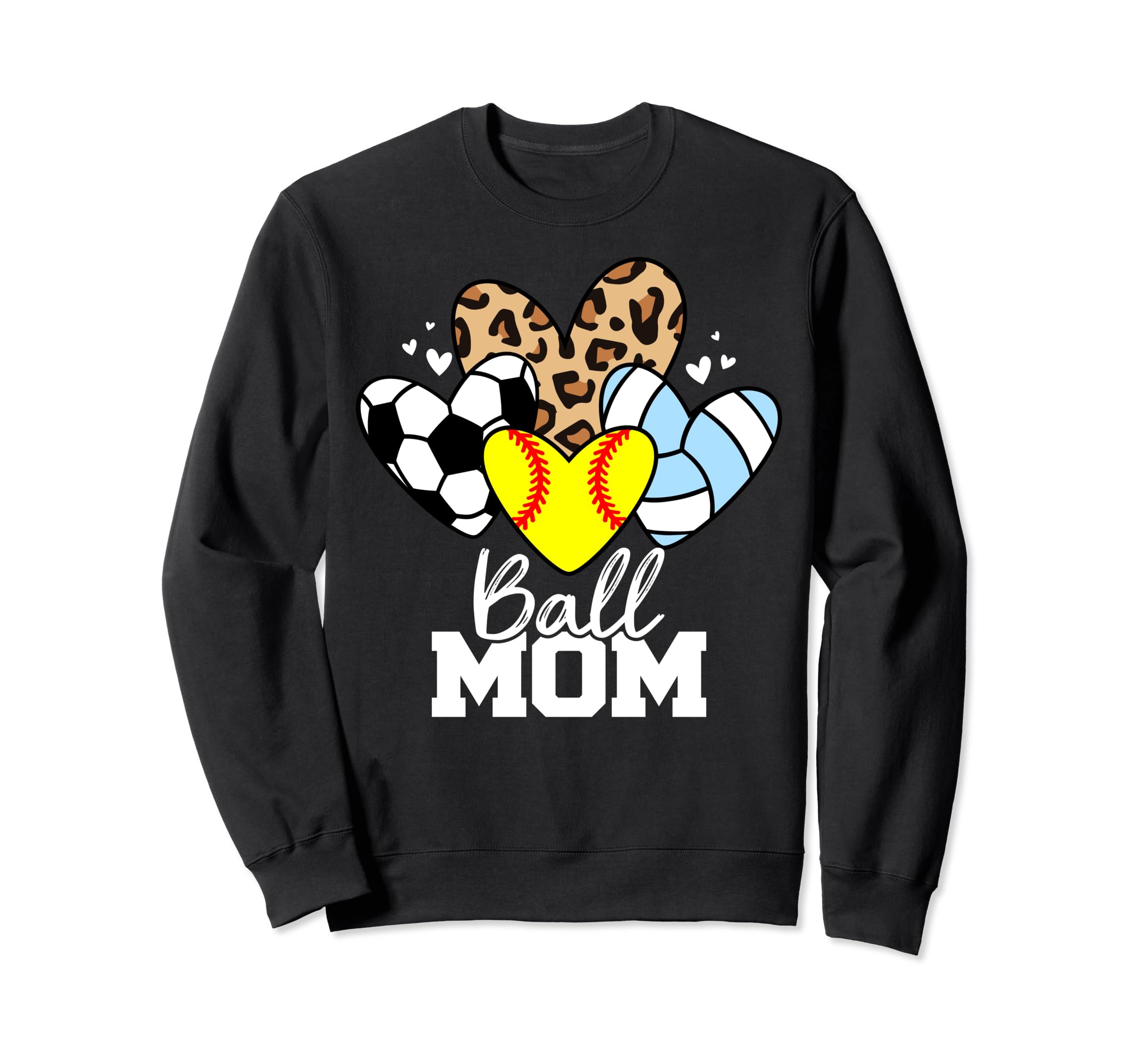 Ball Mom Funny Softball Volleyball Sweatshirt - Novelty Apparel for Adults