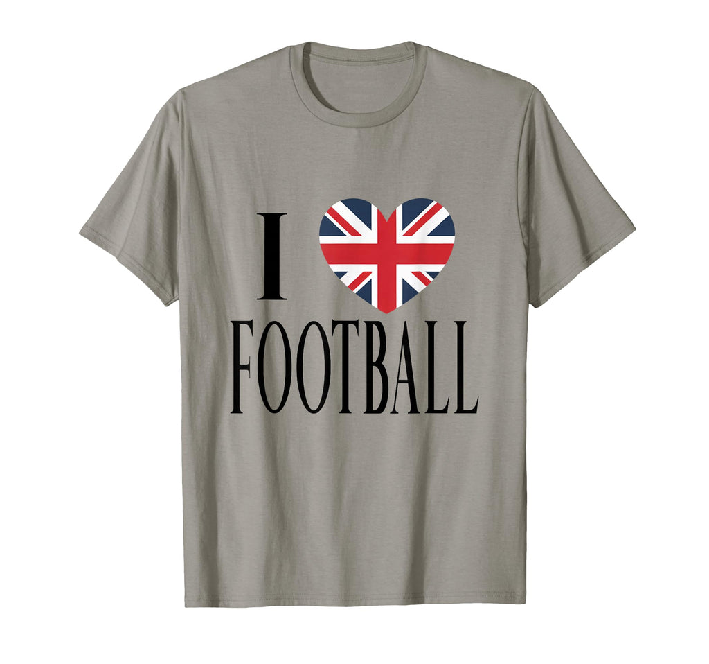I Love Football Black British Flag T-Shirt - Fun Novelty Design Men Women