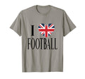I Love Football Black British Flag T-Shirt - Fun Novelty Design Men Women