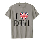 I Love Football Black British Flag T-Shirt - Fun Novelty Design Men Women