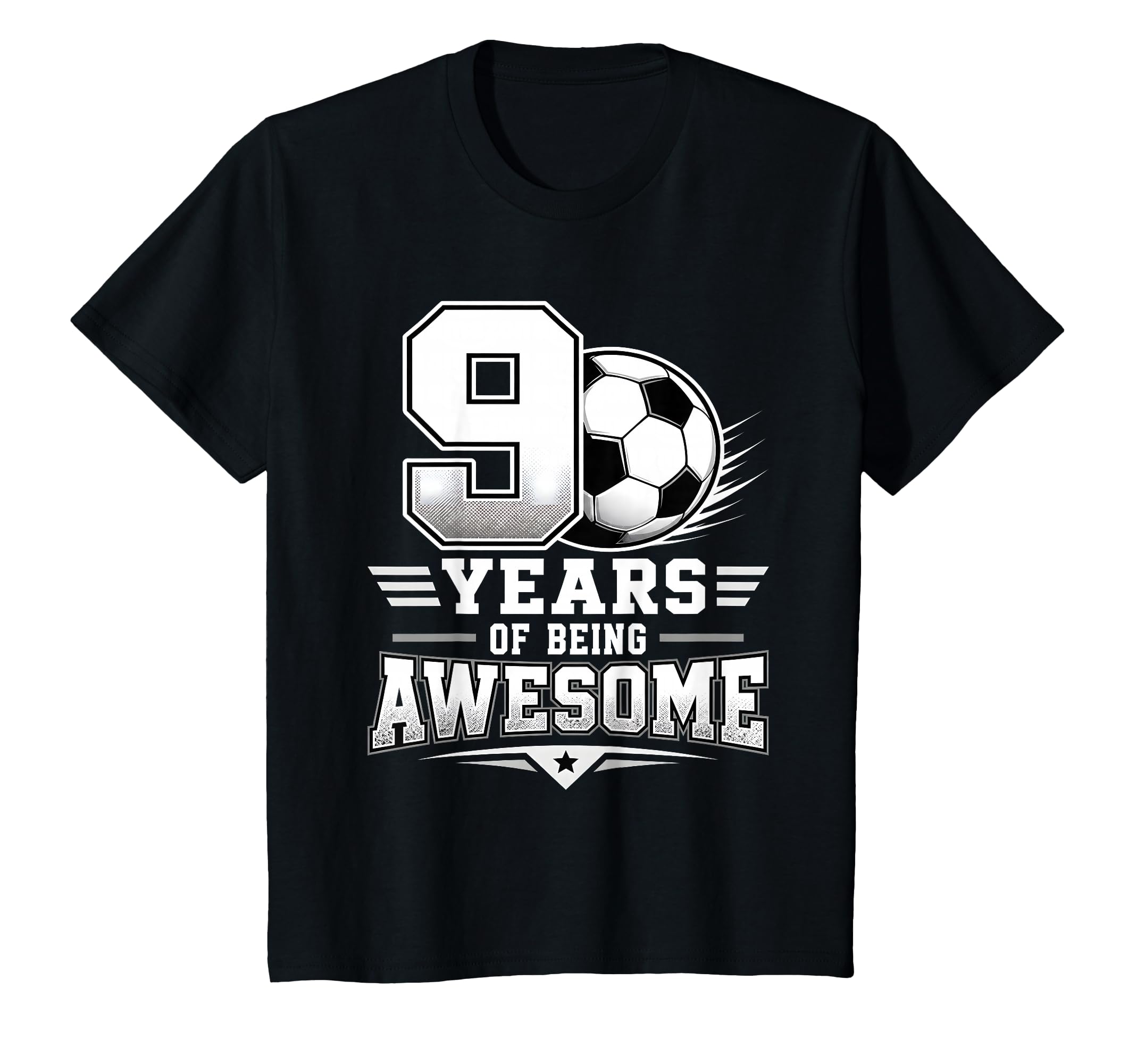 9Th Birthday Soccer 9 Years Being T-Shirt - Casual Everyday Wear Unisex