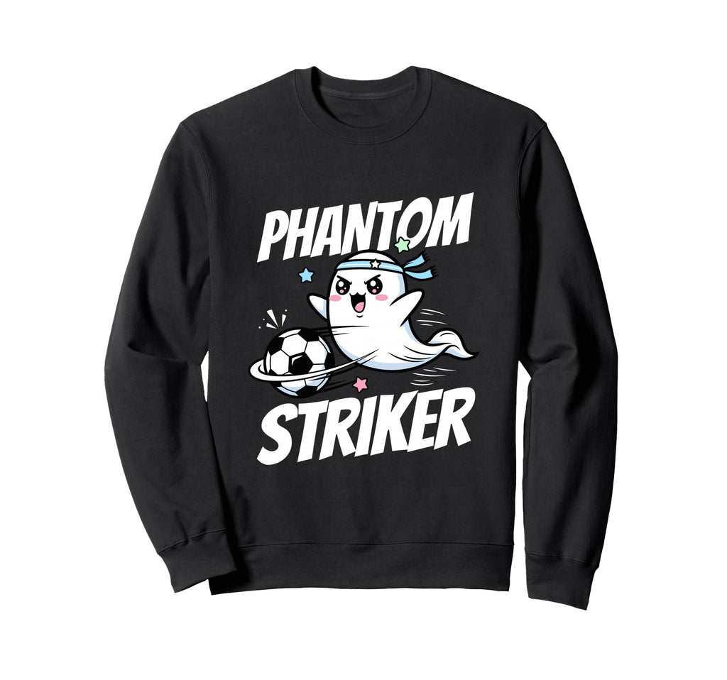 Phantom Striker Funny Ghost Soccer Sweatshirt - Graphic Print Men Women