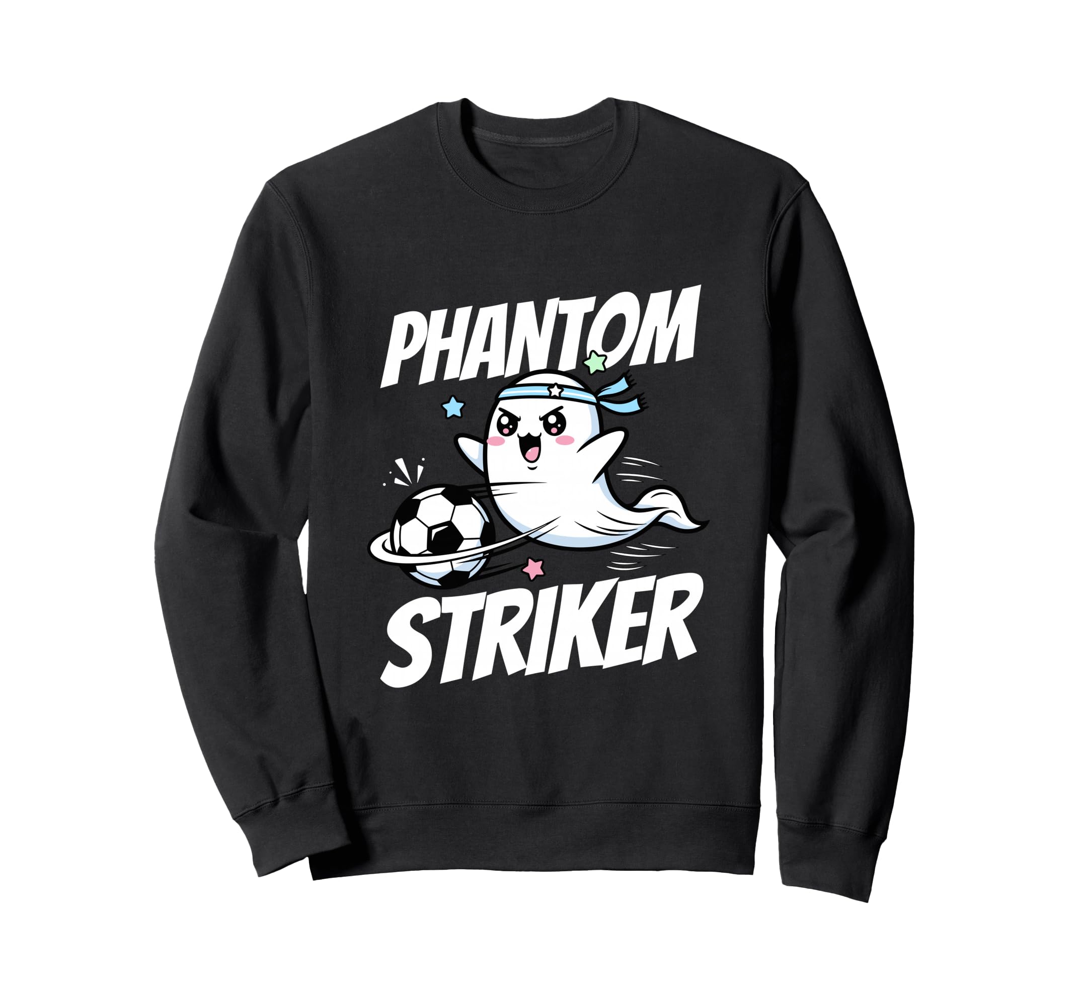 Phantom Striker Funny Ghost Soccer Sweatshirt - Graphic Print Men Women