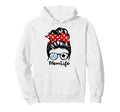 Mom Life Messy Bun Hair Funny Volleyball Hoodie - Custom Art Print Unisex