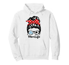 Mom Life Messy Bun Hair Funny Volleyball Hoodie - Custom Art Print Unisex
