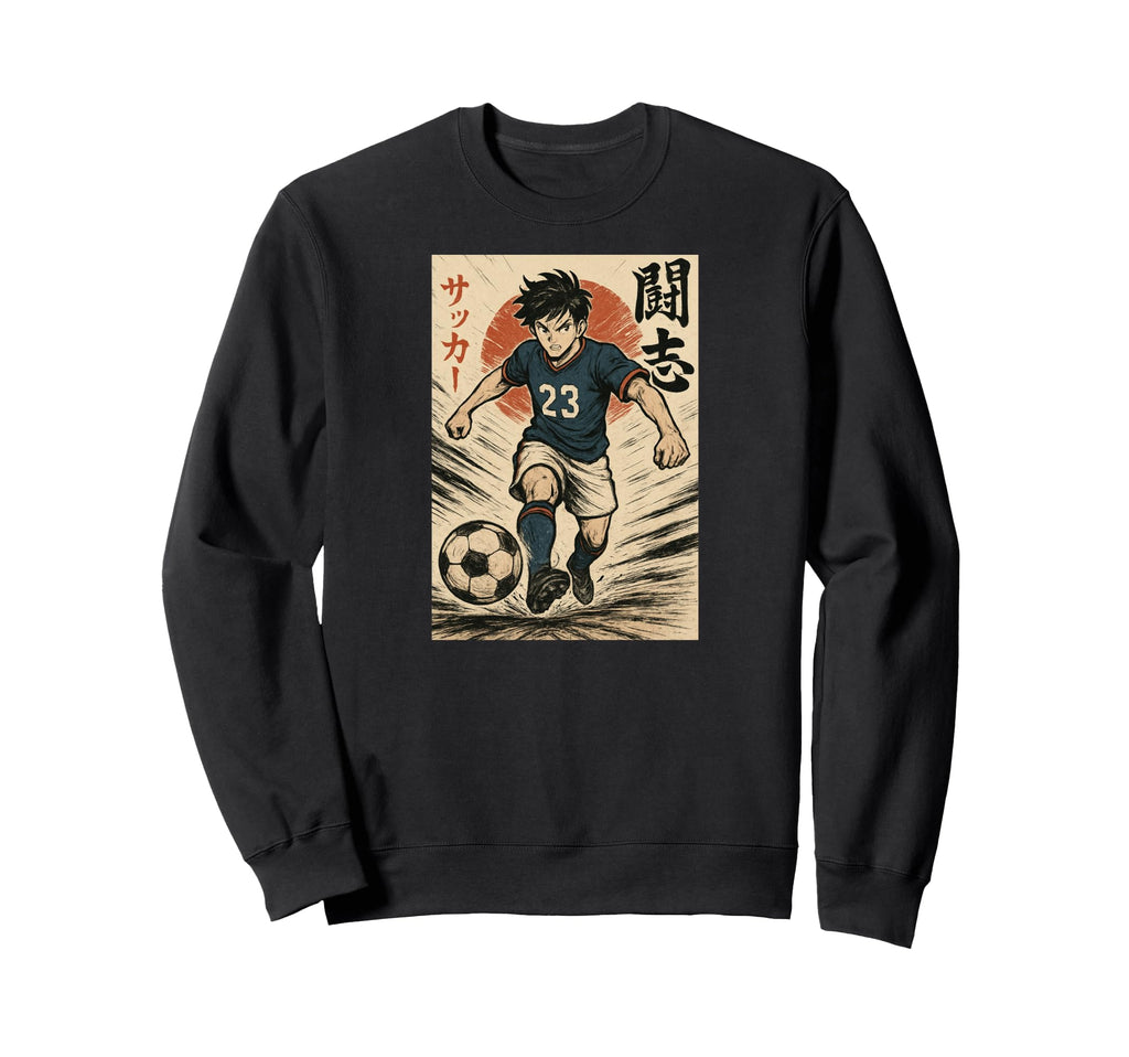 Manga Soccer Striker Football Player Sweatshirt - Graphic Print Men Women