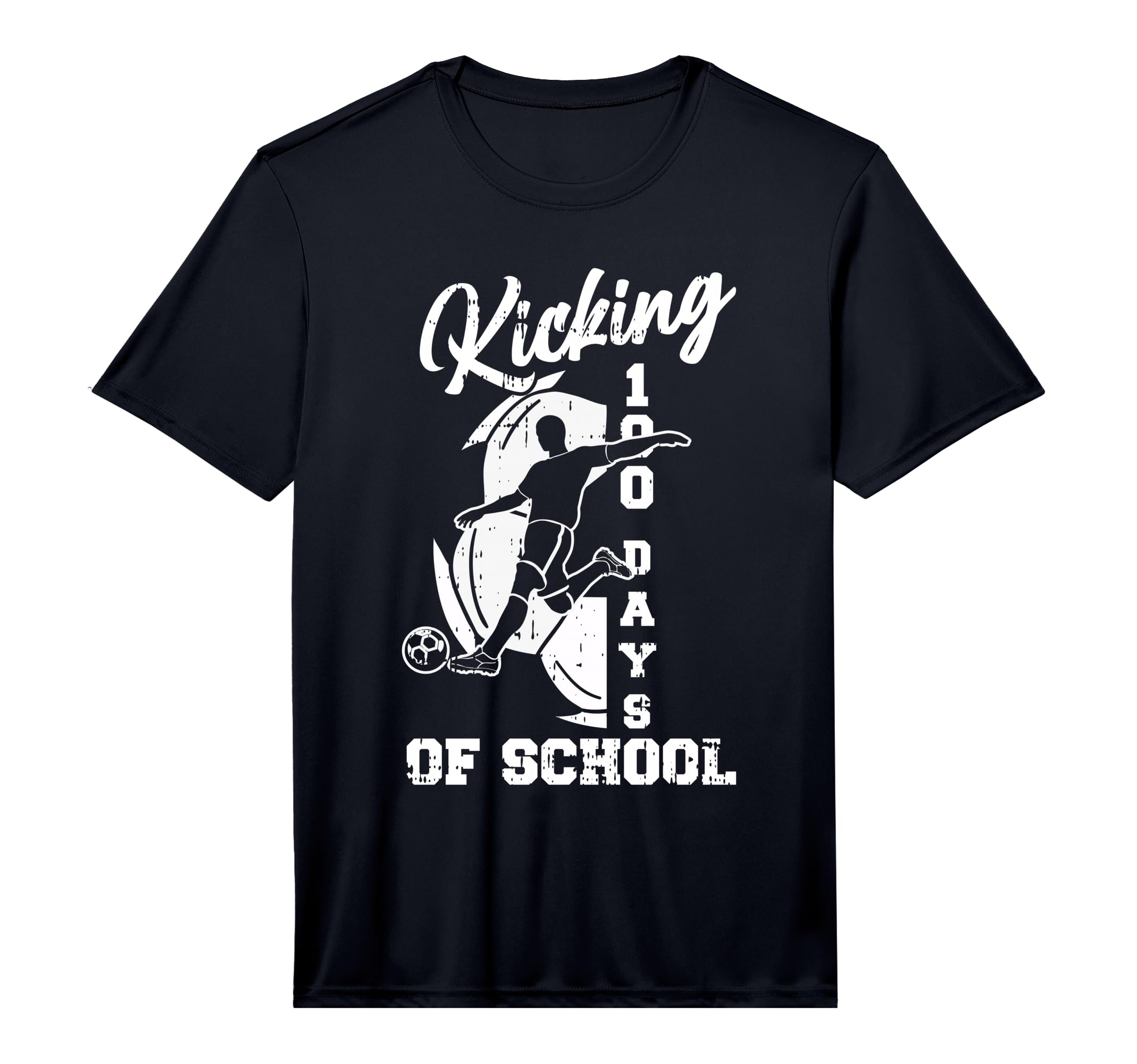 Mens 100 Days School Soccer Player T-Shirt - Minimalist Print for Adults