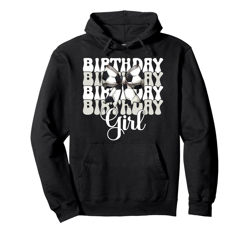 Birthday Soccer Coquette Bow Hoodie - Trendy Graphic for Adults
