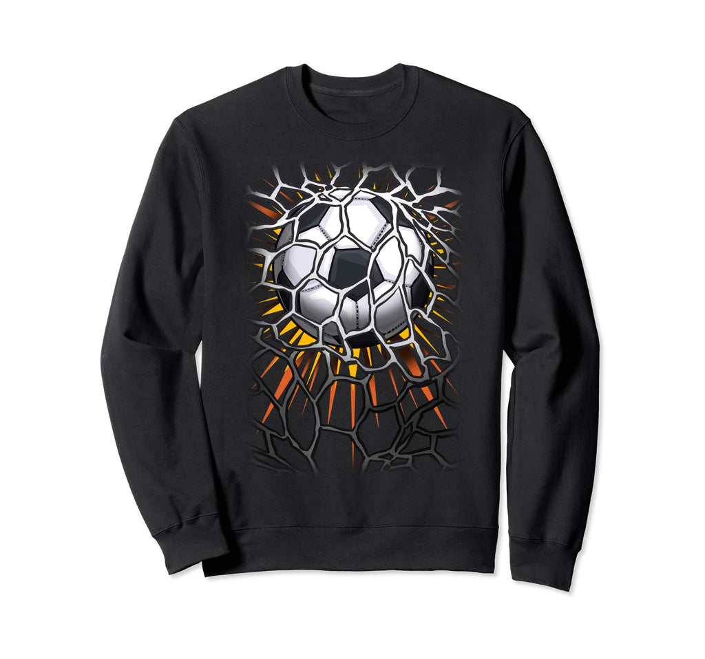 Football Ball Bulging Net From Sweatshirt - Minimalist Print for Adults