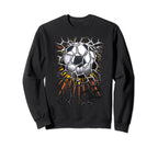 Football Ball Bulging Net From Sweatshirt - Minimalist Print for Adults