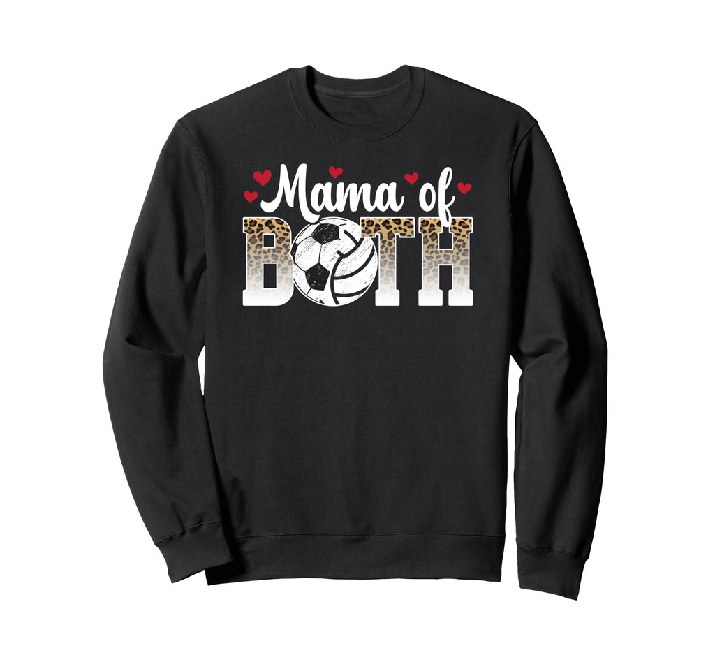 Mama Both Leopard Volleyball Soccer Sweatshirt - Graphic Print Men Women