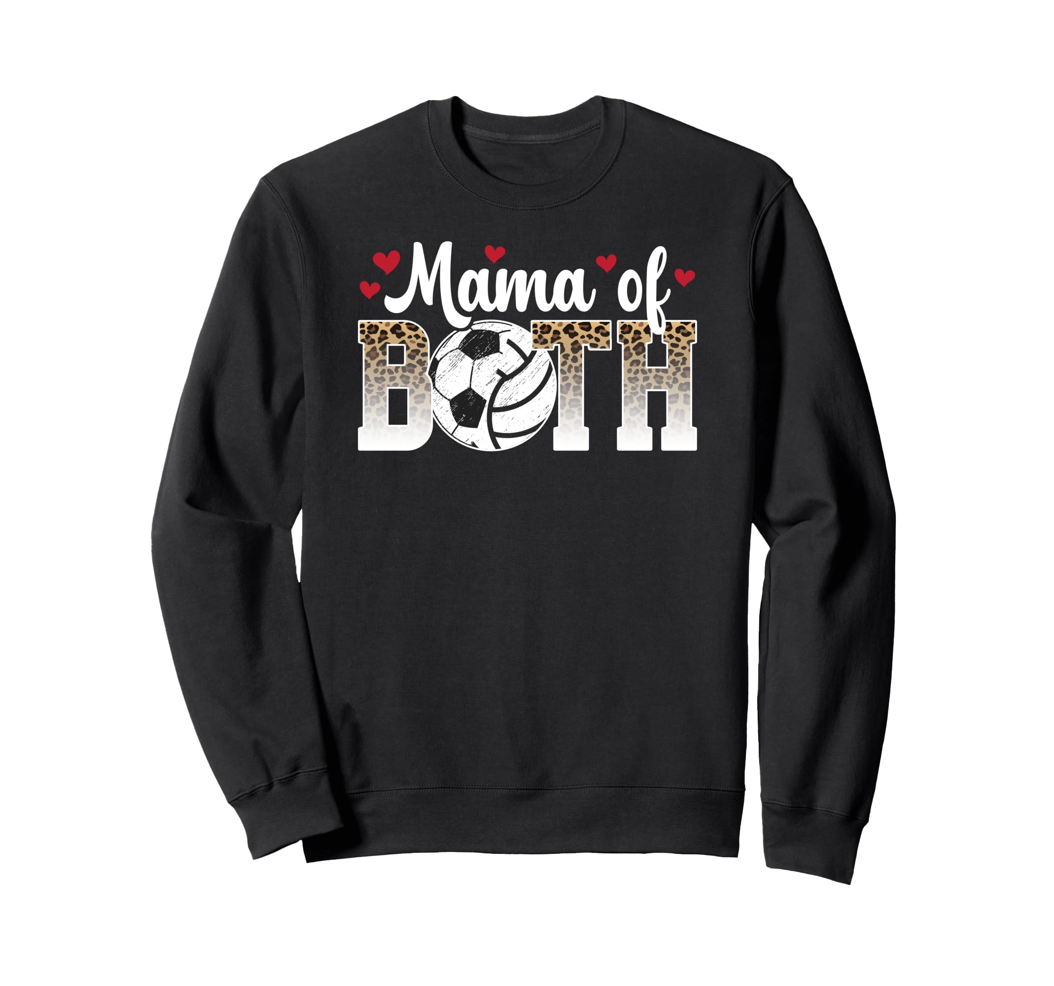 Mama Both Leopard Volleyball Soccer Sweatshirt - Graphic Print Men Women