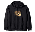 Leopard Heart Soccer Ball Soccer Sweatshirt - Graphic Print for Adults