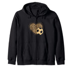 Leopard Heart Soccer Ball Soccer Sweatshirt - Graphic Print for Adults