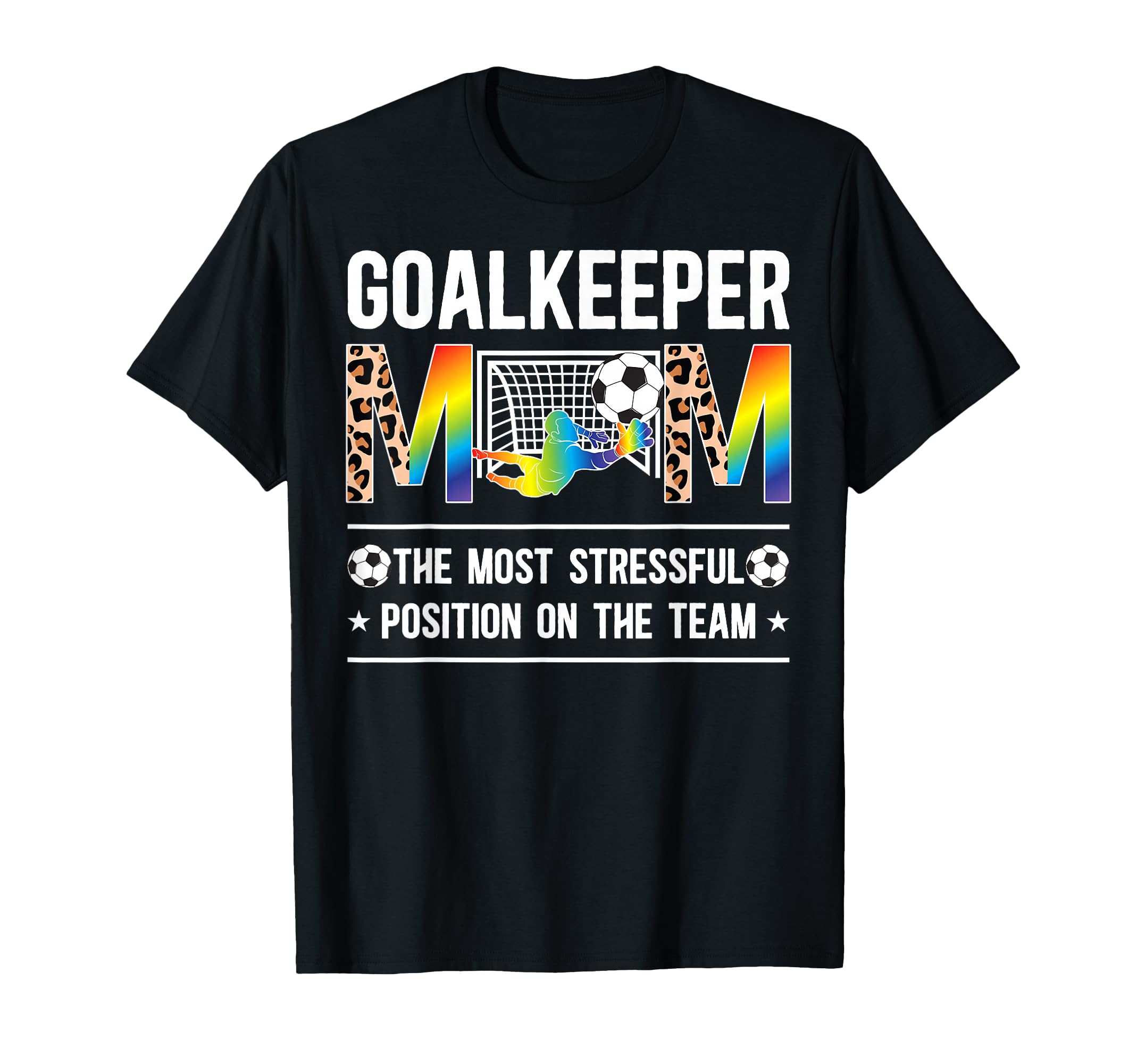 Soccer Goalkeeper Mom Leopard Mother T-Shirt - Trendy Graphic for Adults