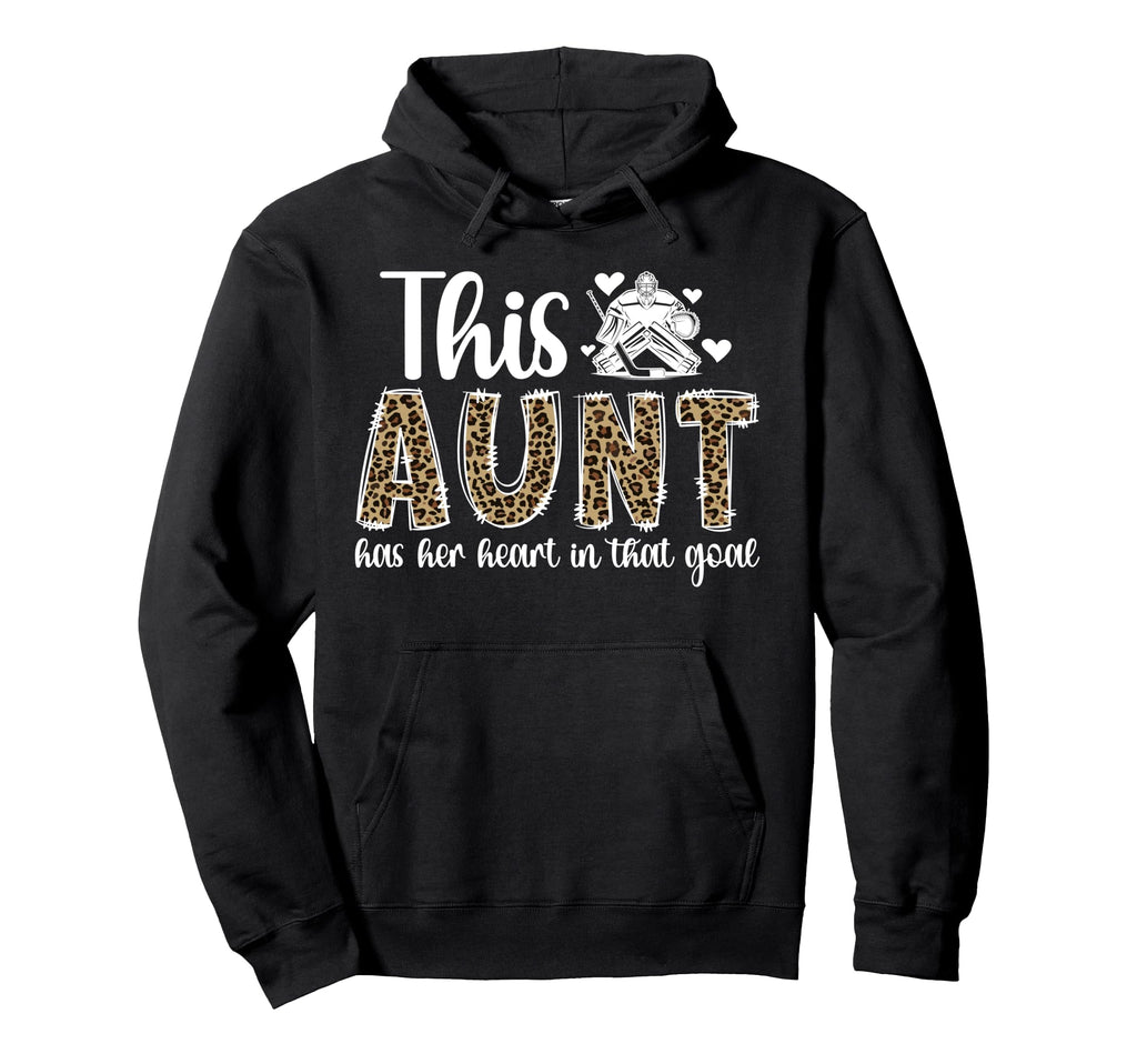 Proud Hockey Goalie Aunt Hockey Hoodie - Trendy Graphic for Adults