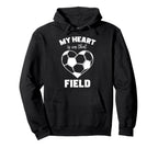 My Heart Is That Field Soccer Hoodie - Aesthetic Graphic for Adults