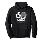 Mom Life Heart Funny Soccer Hockey Mom Hoodie - Minimalist Print Unisex