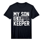Mens My Son Is Keeper Soccer Lover T-Shirt - Unique Graphic for Adults