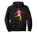Soccer Player Colorful Paint Splashes Hoodie - Aesthetic Graphic Men Women