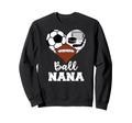 Ball Nana Heart Funny Soccer Sweatshirt - Unique Graphic Men Women