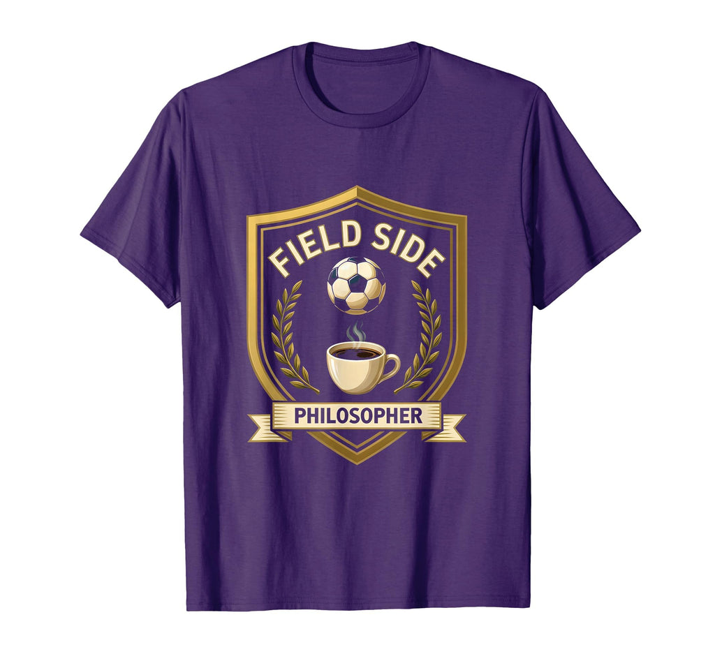 Field Side Philosopher Funny Soccer T-Shirt - Minimalist Print for Adults