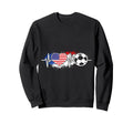 Usa Soccer Heartbeat American Sweatshirt - Aesthetic Graphic Men Women