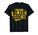 Blue And Gold Spirit Wear High T-Shirt - Casual Everyday Wear for Adults