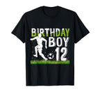 Birthday 12 Year Old Soccer Birthday T-Shirt - Novelty Apparel for Adults