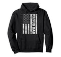 Proud Dad American Distressed Flag Hoodie - Minimalist Print for Adults
