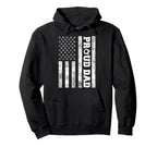 Proud Dad American Distressed Flag Hoodie - Minimalist Print for Adults