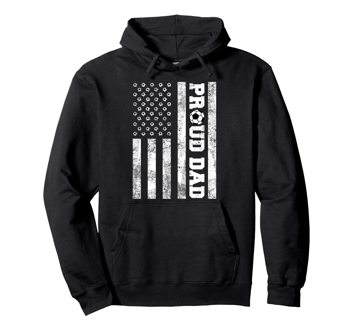 Proud Dad American Distressed Flag Hoodie - Minimalist Print for Adults