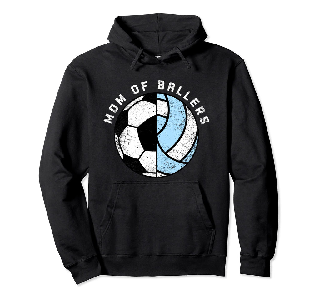 Mom Ballers Funny Soccer Volleyball Hoodie - Custom Art Print for Adults