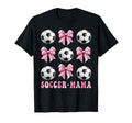 Soccer Mama Coquette Bow Soccer Lover T-Shirt - Novelty Apparel for Adults