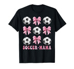 Soccer Mama Coquette Bow Soccer Lover T-Shirt - Novelty Apparel for Adults