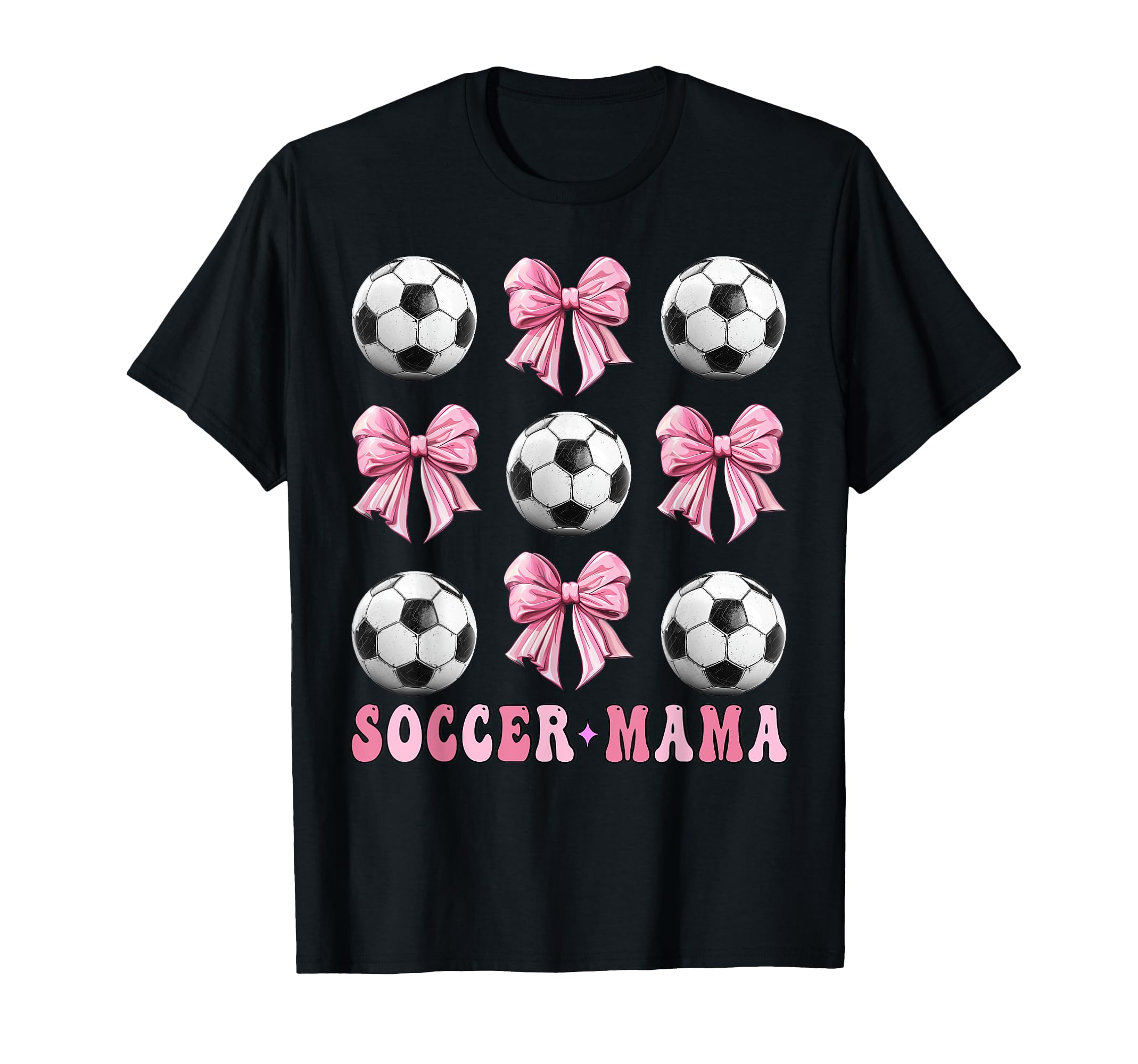 Soccer Mama Coquette Bow Soccer Lover T-Shirt - Novelty Apparel for Adults