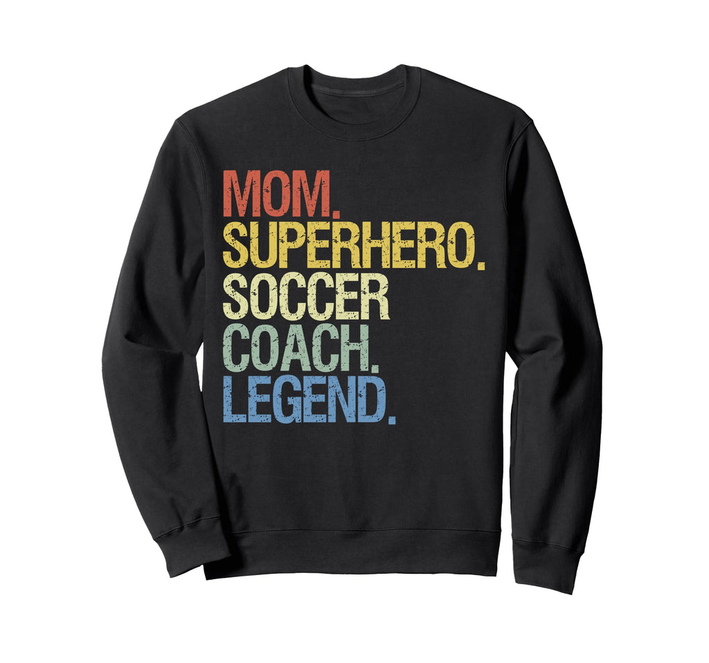 Mom Superhero Soccer Coach Sweatshirt - Casual Everyday Wear for Adults