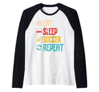 Eat Sleep Soccer Repeat Sports Sweatshirt - Custom Art Print Men Women