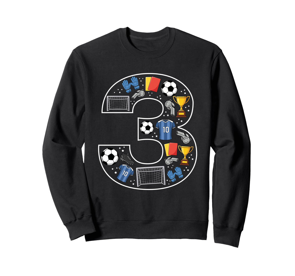 3Rd Birthday 3 Year Old Football Sweatshirt - Novelty Apparel for Adults