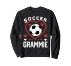 Soccer Grammie Heart Grammie Soccer Sweatshirt - Aesthetic Graphic Unisex