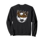 Soccer King Crown Best Player Award Sweatshirt - Graphic Print Men Women