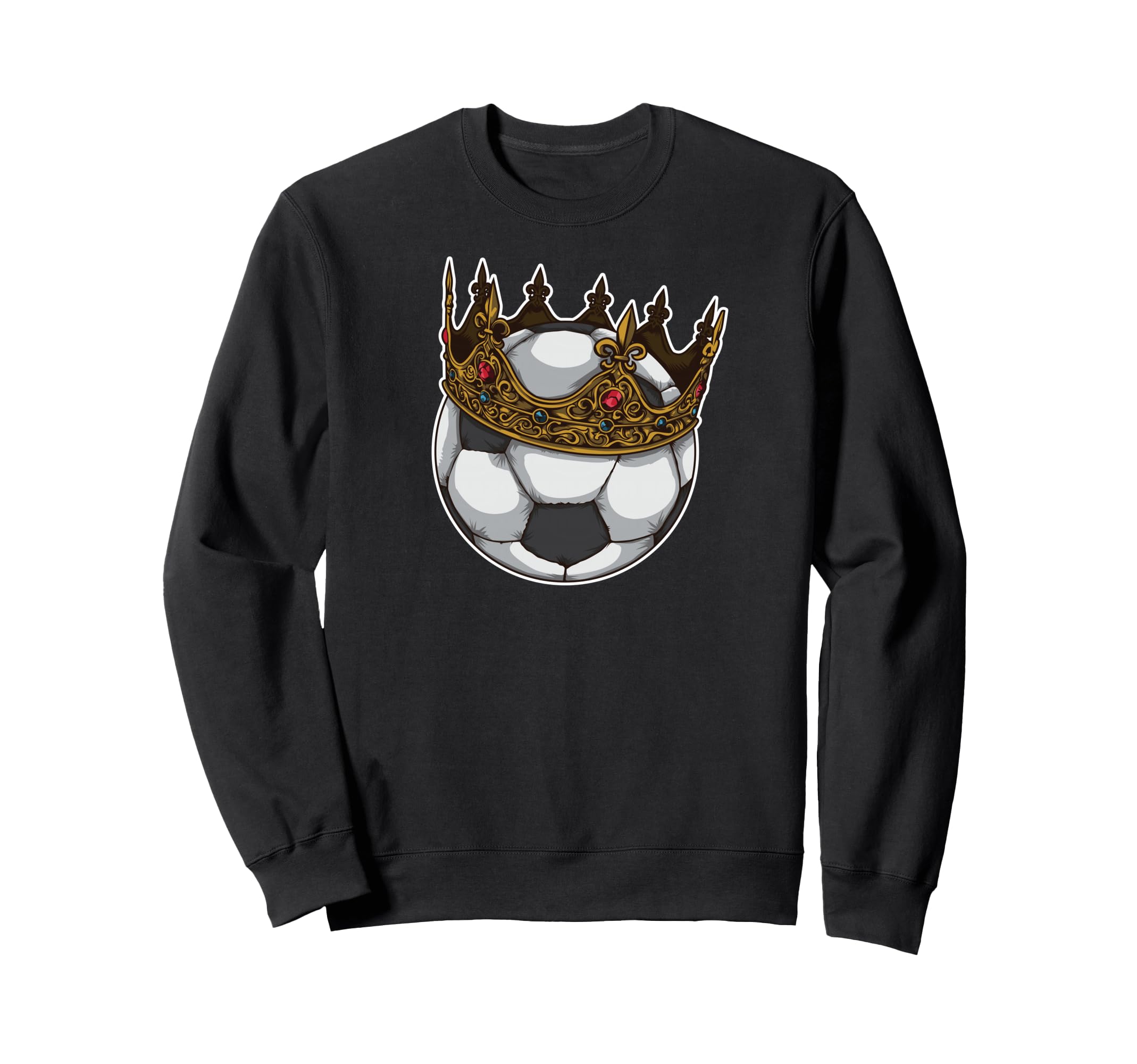 Soccer King Crown Best Player Award Sweatshirt - Graphic Print Men Women