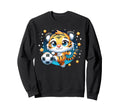 Tiger Playing Soccer Kicking Ball Sweatshirt - Fun Novelty Design Unisex