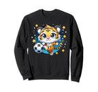 Tiger Playing Soccer Kicking Ball Sweatshirt - Fun Novelty Design Unisex
