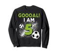 5Th Birthday Soccer Theme 5Year Old B Sweatshirt - Streetwear Style Unisex