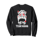 Soccer Team Mama Messy Bun Sweatshirt - Fun Novelty Design for Adults
