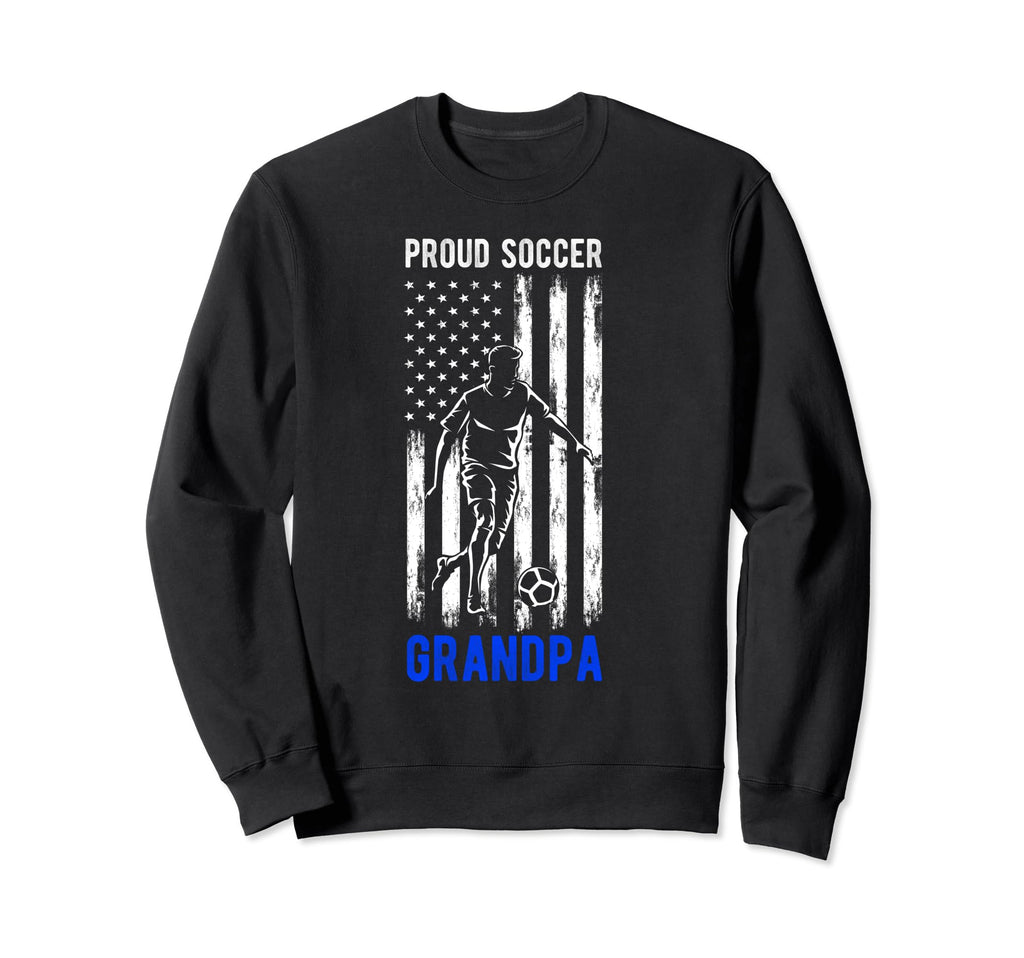 Proud Soccer Grandpa Usa Flag Family Sweatshirt - Unique Graphic Unisex