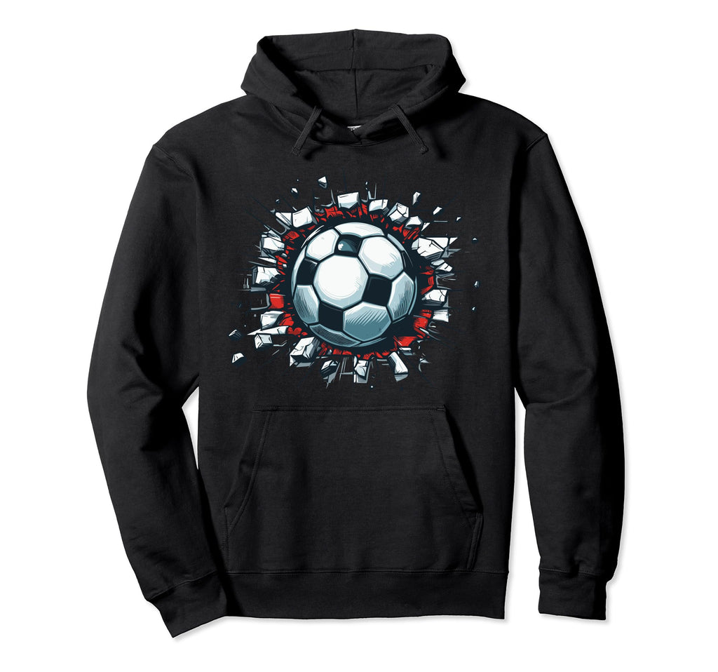 Soccer Ball Break Wall Soccer Sport Hoodie - Fun Novelty Design Men Women