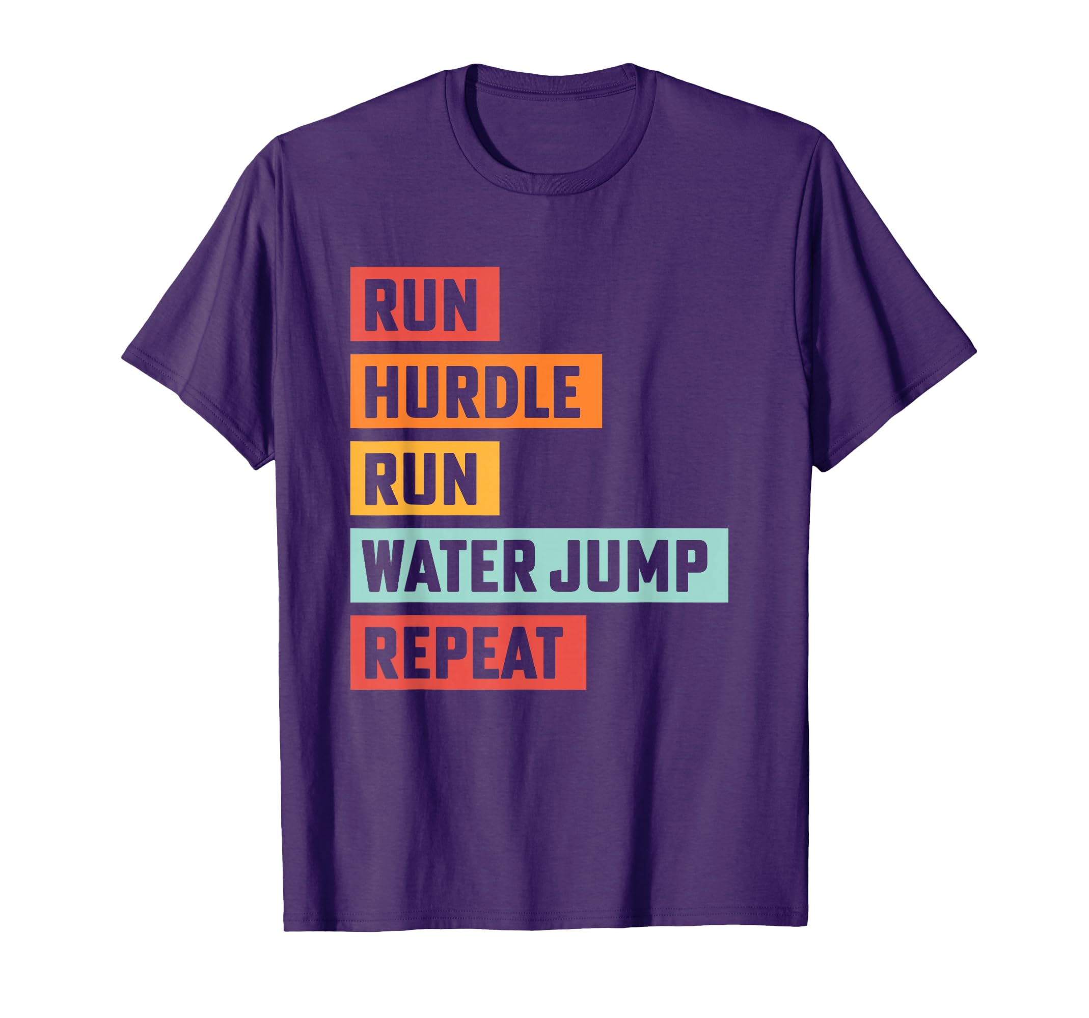 Steeplechase Track Run Hurdle Water T-Shirt - Minimalist Print Men Women